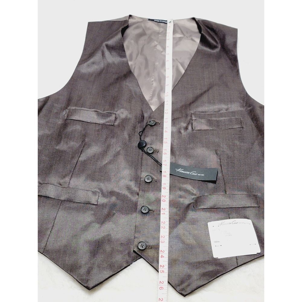 Kenneth Cole New York Vest Mens Large Med Brown Suit Business Formal Dress NWT - Picture 4 of 6